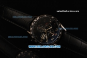 Tag Heuer Carrera Calibre 16 Chronograph Miyota Quartz Movement PVD Case with Black Dial and Black Leather Strap