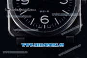 Bell&Ross BR 03-92 Miyota 9015 Automatic Steel Case with Black Dial White Arabic Numeral Markers and Black Rubber Strap