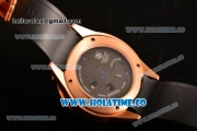 Tag Heuer Mikrogirder 2000 Chrono Miyota Quartz Rose Gold Case with Black Dial and Rubber Strap - Orange Second Hand