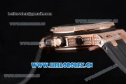Audemars Piguet Royal Oak Offshore Seiko VK67 Quartz Rose Gold/Diamonds Case with Black Dial and Black Rubber Strap