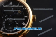 Breguet Classique Power Reserve Sea-Gull ST2153 Automatic Yellow Gold Case with Black Dial and Black Leather Strap Roman Numeral Markers
