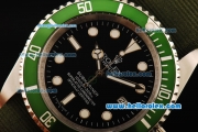 Rolex Submariner X Limited Edition Rolex 3135 Automatic Movement Steel Case with Black Dial and Green Nylon Strap