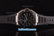 IWC Ingenieur Doppelchronograph Asia ST17 Automatic Steel Case with PVD Bezel and Black Dial - 7750 Coating