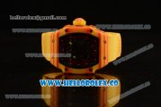 Richard Mille RM027-03 Miyota 9015 Automatic PVD Case with Black Dial and Yellow Nylon Strap