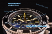 Breitling SuperOcean Chronograph II Miyota OS10 Quartz Steel Case with Black Dial Stick Markers and Black Bezel