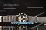 Rolex Daytona Vintage Chronograph OS20 Quartz Steel Case with White Dial and Grey Nylon Strap