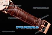 A.Lange&Sohne Saxonia Tourbillon Asia Automatic Rose Gold Case with White Dial Brown Leather Strap and Stick Markers