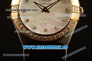 Omega Constellation Ladies Miyota Quartz Two Tone Case/Bracelet with MOP Dial and Diamond Markers - Diamonds Bezel (AAAF)