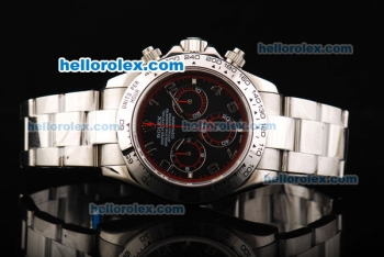 Rolex Daytona Swiss Valjoux 7750 Chronograph Automatic Movement Full Steel with Black Dial and Arabic Numerals