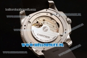 Cartier Calibre de Cartier ETA 2824 Automatic Steel Case with Black Dial Roman Numberal Markers and Black Rubber Strap