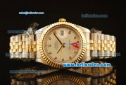 Rolex Datejust II Swiss ETA 2836 Automatic Full Steel with Yellow Gold Bezel and Silver Dial-Diamond Markers