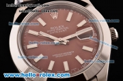 Rolex Datejust II Asia 2813 Automatic Steel Case with Brown Dial and White Stick Markers - ETA Coating Super LumiNova