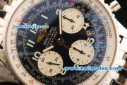 Breitling Navitimer Swiss Valjoux 7750 Automatic Movement Full Steel with Black Dial-White Number Markers