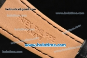 Patek Philippe Calatrava Miyota Quartz Rose Gold Case with Roman Numeral Markers and Black Dial