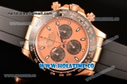 Rolex Daytona Chrono Swiss Valjoux 7750 Automatic Rose Gold Case with PVD Bezel Stick Markers and Rose Gold Dial (BP)