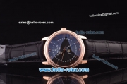 BlancPain Moonphase ST25 Automatic Rose Gold Case with Black Dial and Black Leather Strap