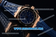 Audemars Piguet Royal Oak Offshore Juan Pablo Montoya Chrono Miyota OS10 Quartz Rose Gold Case with Blue Dial and Blue Leather Strap (EF)