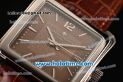 Vacheron Constantin Historiques Toledo Miyota Quartz Steel Case with Stick Markers and Brown Dial