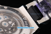 Hublot Big Bang Swiss Valjoux 7750 Automatic Movement Silver Case with PVD Bezel-Black Dial and SS Strap