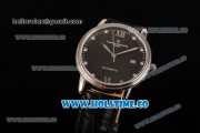 Vacheron Constantin Patrimony Miyota 9015 Automatic Steel Case with Black Dial and Silver Roman Numeral/Diamonds Markers