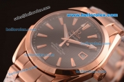 Omega Seamaster Asia 2813 Automatic Full Rose Gold Case with Black Dial-ETA Coating