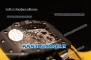 Richard Mille RM11-03 Swiss Valjoux 7750 Automatic Carbon Fiber Case Skeleton Dial With Arabic Numeral Markers Yellow Rubber Strap 1:1 Original(KV)