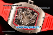 Richard Mille RM 038 Asia Automatic Steel Case with Skeleton Dial and Red Rubber Strap