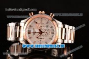 Longines Conquest Classic Chrono Miyota OS20 Quartz Two Tone with White Dial and Rose Gold Bezel