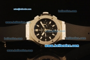 Hublot Big Bang Chronograph Hub 4100 Steel Case with Black Dial and Black Rubber Strap-1:1 Original