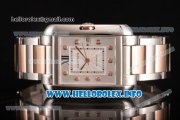 Cartier Tank Anglaise Miyota 9015 Automatic Two Tone Case/Bracelet with Silver Dial and Diamonds Markers