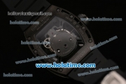 Richard Mille RM 52-01 Swiss ETA 2671 Automatic PVD Case with Skeleton Dial Black Rubber Bracelet and White Markers - 1:1 Original