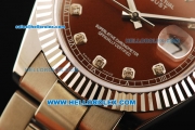 Rolex Datejust II Oyster Perpetual Automatic Movement Steel Case with Diamond Markers and Stainless Steel Strap