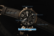 U-Boat Italo Fontana Automatic Movement PVD Case with White Markers and Black Leather Strap