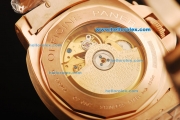 Panerai Chrono Lunimor Daylight Automatic Movement Rose Gold Case with Green Dot Markers and Rose Gold Strap