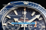 Omega Seamaster Planet Ocean Chrono Clone Omega 9300 Automatic Steel Case with Blue Dial and Blue Rubber Strap (EF)