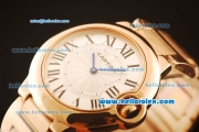 Cartier Ballon Bleu De Swiss ETA Quartz Full Rose Gold with Beige Dial and Roman Markers
