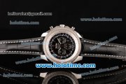 Breitling Bentley Barnato Chrono Swiss Valjoux 7750-SHG Automatic Stainless Steel Case with Black Leather Bracelet and Black Dial