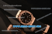 Hublot Big Bang Chronograph Swiss Valjoux 7750 Automatic Rose Gold Case with Carbon Fiber Dial and Black Rubber Strap (YF)