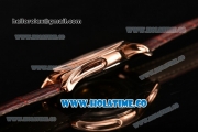 Patek Philippe Calatrava Tourbillon Swiss ETA 2824 Automatic Rose Gold Case with Diamonds Markers and White Dial