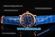 Cartier Rotonde Second Time Zone Day/Night Asia Manual Winding Steel Case with Blue Dial and White Roman Numeral Markers