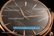 Omega De Ville Tresor Master Co-Axial Clone 8800 Automatic Rose Gold Case with Black Dial and Black Leather Strap - (YF)
