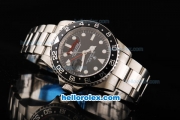 Rolex GMT-Master Automatic Movement Full Steel Case/Strap with Black Dial and Black Bezel