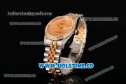 Rolex Datejust Swiss ETA 2836 Automatic Two Tone Case with Diamonds Bezel Gold Dial and Diamonds Markers (BP)