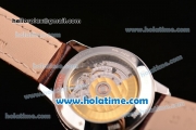 Vacheron Constantin Patrimony Swiss ETA 2824 Automatic Steel Case with Brown Leather Strap White Dial and Diamond Bezel