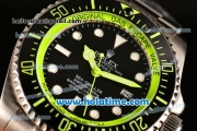 Rolex Sea-Dweller Deepsea Asia 2813 Automatic Steel Case/Strap with Black Dial and Green Diver Index