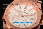 Audemars Piguet Royal Oak 41MM Miyota 9015 Automatic Full Rose Gold with White Dial and Stick Markers (BP)