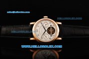A.Lange&Sohne Glashutte Swiss Tourbillon Manual Winding Movement Rose Gold Case with White Dial and Black Arabic Numerals