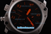 U-Boat Thousands of Feet Chronograph Automatic White Bezel with Black Dial-Orange Marking