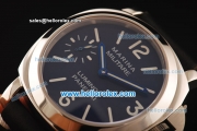 Panerai Marina Militare Asia 6497 Manual Winding Steel Case with Dark Blue Dial and Black Leather Strap