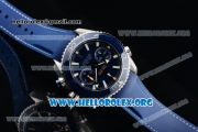 Omega Seamaster Planet Ocean Chrono Clone Omega 9300 Automatic Steel Case with Blue Dial and Blue Rubber Strap (EF)